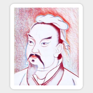 Sun Tzu Portrait | Sun Tzu Artwork | Line Art 3 Sticker